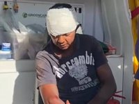 Suspeito recebe atendimento do SAMU após cair de moto