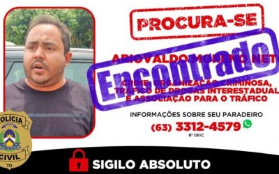 Foragido por tráfico e ligação com o PCC é capturado no Tocantins