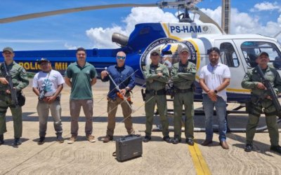 Polícia Militar realiza operação conjunta com Naturatins, com emprego de helicóptero, para realizar monitoramento de fauna aquática em perigo de extinção