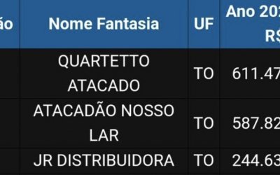 Confira as 10 empresas que mais faturaram no Tocantins em 2023