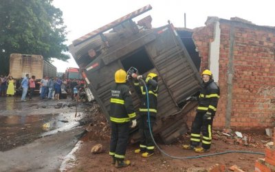 Caminhão gaiola carregado de bois capota em Aragominas; nove animais morreram