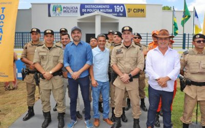 Governador Wanderlei Barbosa inaugura destacamento da Polícia Militar em Brasilândia e entrega obras no município