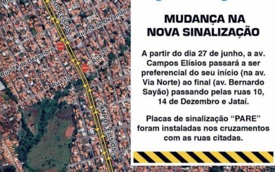 Confira as mudanças de preferencial em ruas de Araguaína