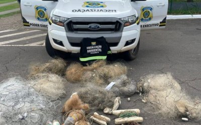 Fiscalização ambiental de Araguaína apreende quase 500 metros de rede de pesca durante a Piracema