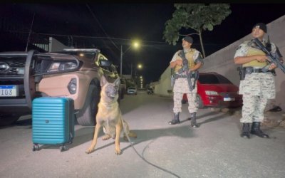 Com ajuda de cão farejador, PM apreende submetralhadora em rodoviária de Araguaína e prende jovem de 19 anos