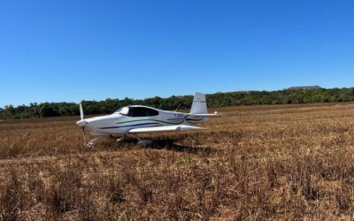 Avião roubado no Maranhão é recuperado pela PM em lavoura no interior do Tocantins