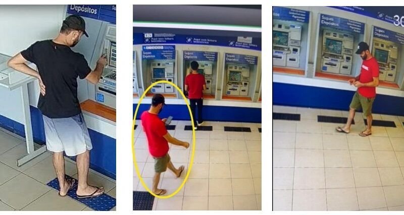 Polícia divulga imagens de suspeitos de aplicar golpe do caixa eletrônico em idosa de Araguaína