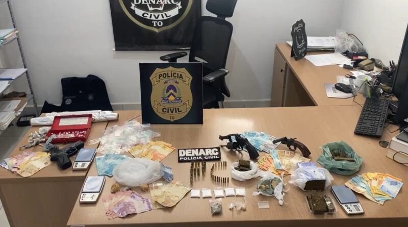 Polícia Civil prende cinco e apreende armas, drogas e dinheiro em operação contra tráfico em Araguaína