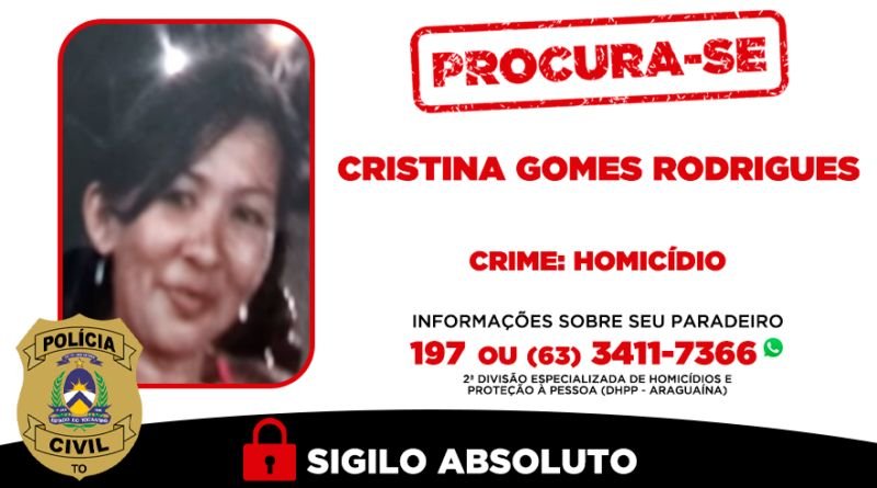 Polícia procura mulher envolvida em homicídio em Araguaína