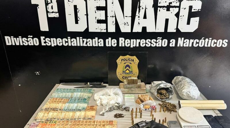 Em Palmas, Unidade de Repressão a Narcóticos da PolÃcia Civil prende traficante e apreende mais de 3kg de drogas