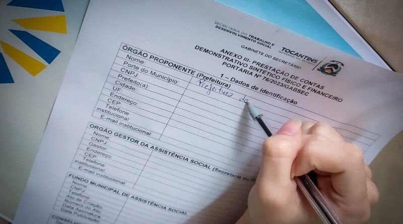 Governo do Tocantins alerta municípios sobre prazo final para prestação de contas do Cofinanciamento dos Benefícios Eventuais 2023