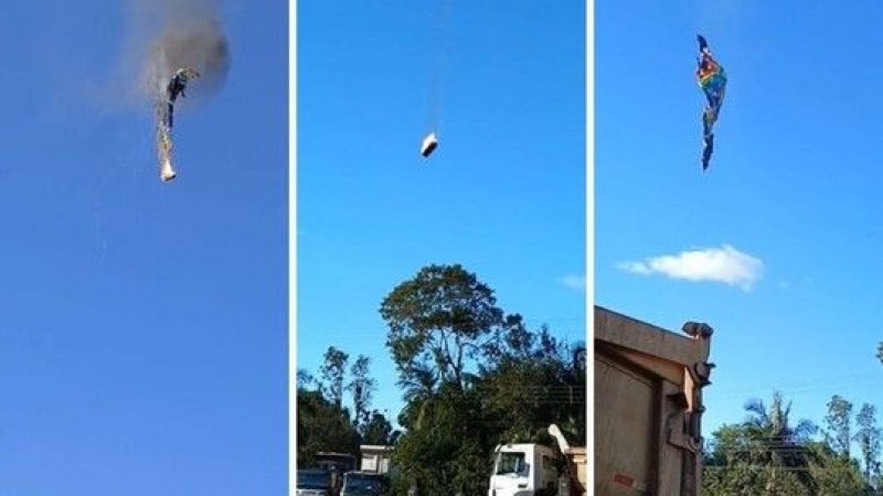 VÍDEO: Oito pessoas morrem em queda de balão que pegou fogo em Praia Grande (SC)