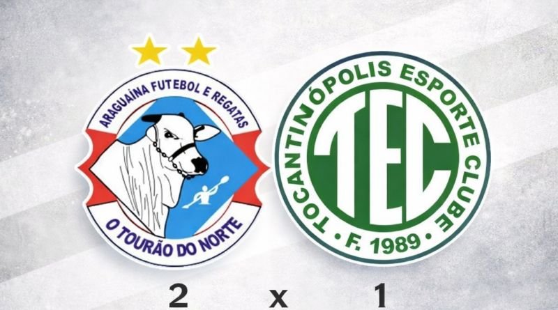 AraguaÃna vence o Tocantinópolis e fica a um empate do tÃtulo do Tocantinense